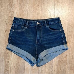 Zara Rolled High-Rise Denim Shorts